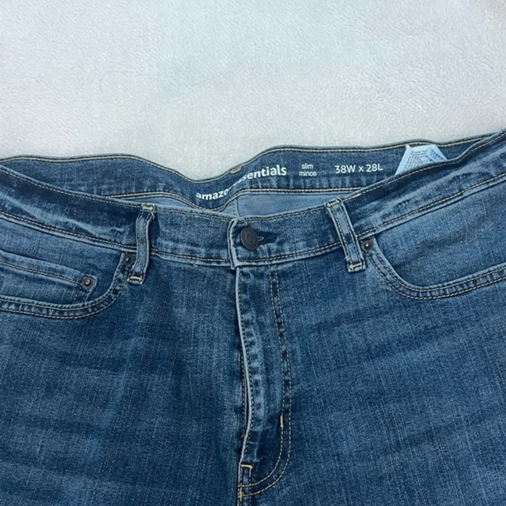 Amazon Essentials Men's Dark Blue Slim Jeans 38x28